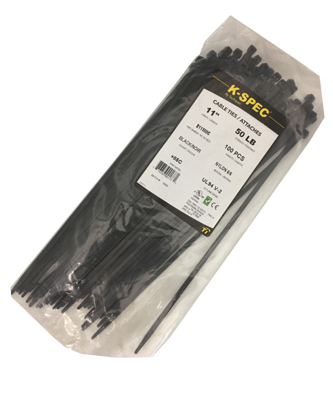 Techspan E-11500C Black Standard Cable Tie 11"