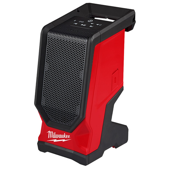 Milwaukee 2954-20 M18™ Bluetooth® Jobsite Speaker (Bare Tool) showing the rugged grill and side caps.