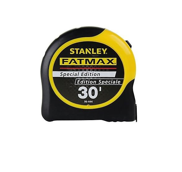 Stanley 96-444 FATMAX 30ft Special Edition Tape Measure showing the wide blade and chrome finish.