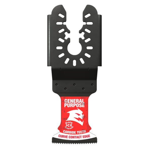 Diablo DOU125CGP3 1-1/4 inch universal fit carbide oscillating blade for general purpose cutting with curve contact edge and Black I.C.E. coating.