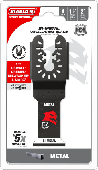 Diablo Steel Demon universal fit oscillating blade for metal in retail packaging.