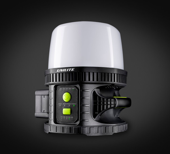 Unilite MTB-10000 10,000 lumen site light in yellow/black with 360-degree LED diffuser lens.
