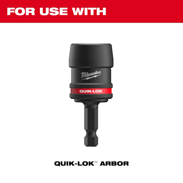 Thread size of 1/2" x 20. These adapters are only for use with the Milwaukee QUIK-LOK Hole Saw Arbor System.