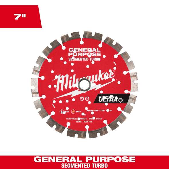 Diamond Ultra Segmented Turbo General Purpose Diamonds Blades are engineered to deliver the fastest cutting speeds and maximum run time to significantly increase productivity.