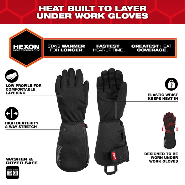 These gloves stay warm for longer in all temperatures, deliver the fastest heat-up time, and offer the greatest heat coverage throughout the garment.