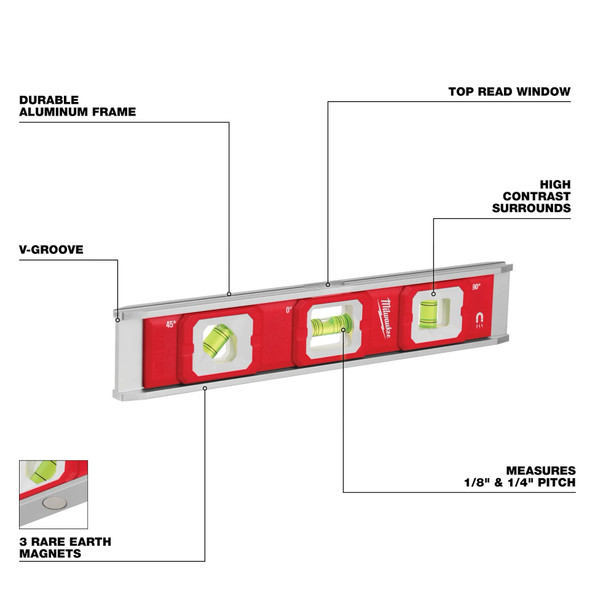 Demonstration of the Amplified Rare Earth magnets on the Milwaukee torpedo level holding securely to a vertical steel beam
