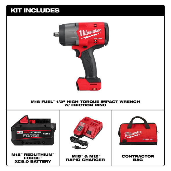 Milwaukee 2967-21F M18 FUEL ½” High Torque Impact Wrench w/ Friction Ring