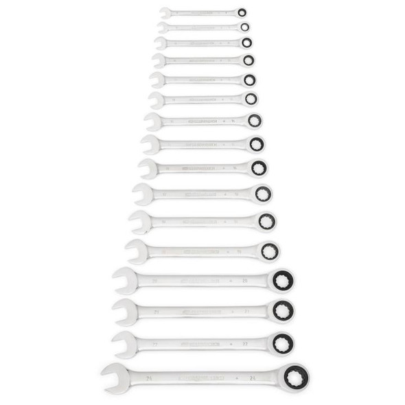 72-Tooth 12 Point Metric Ratcheting Combination Wrench Set 16-Piece