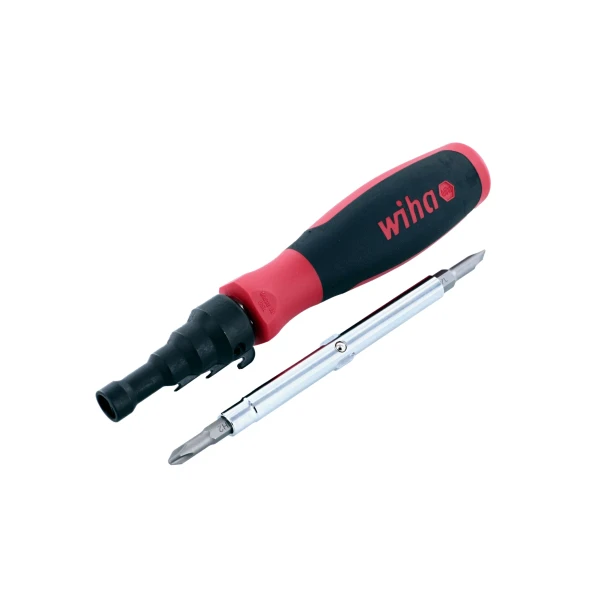 Wiha 77892 SoftFinish Conduit Reamer and 6-in-1 Multi-Driver with ergonomic cushion grip handle, conduit reamer attachment, and interchangeable double-ended bit.