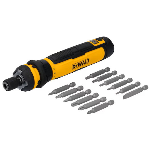 DEWALT DWHT66719 4V cordless 14-piece screwdriver set with integrated battery and 360-degree FLEXDRIVE collar.