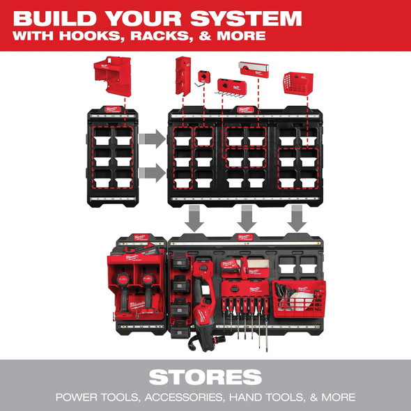 Milwaukee 48-22-8496 PACKOUT™ Compact Wall Plate – 50lb Capacity Modular Shop Storage