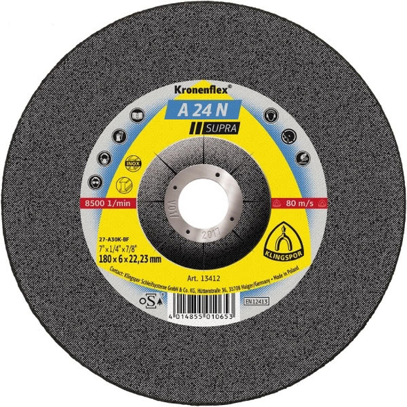 Klingspor 2922 5" x 1/4" x 7/8" Kronenflex A24N Grinding Disc