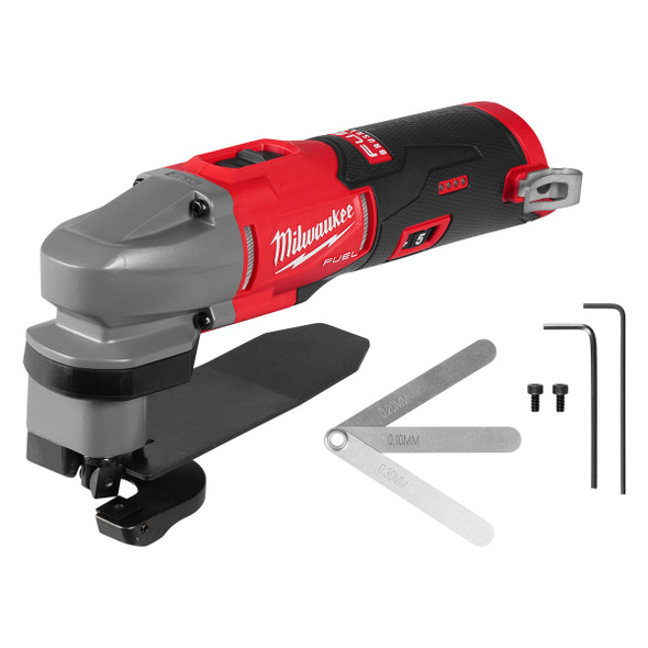 Milwaukee 2487-20 M12 FUEL 16 gauge scroll shear tool only with feeler gauge, hex keys and hardware.