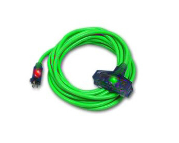 Pro Glo 12/3 Triple Tap 50 Foot Extension Cord Green