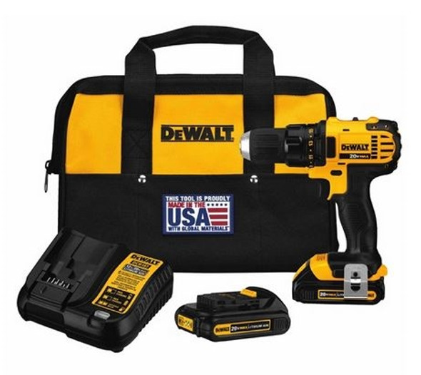 DeWalt 20V Max Lithium Ion Compact Drill/Driver Kit (1.5 AH)