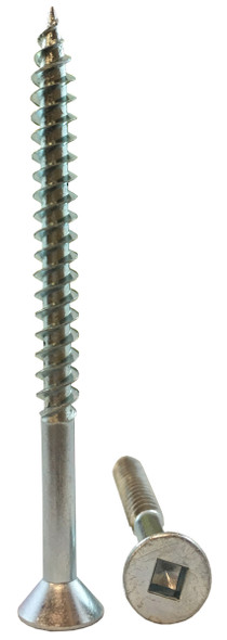 10 x 2 1/2" Flat Head Square Drive Wood Screw - Zinc Plated