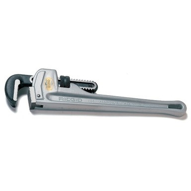Ridgid 31105 Model 824 24-inch aluminum pipe wrench with professional grey housing and red adjustment nut.