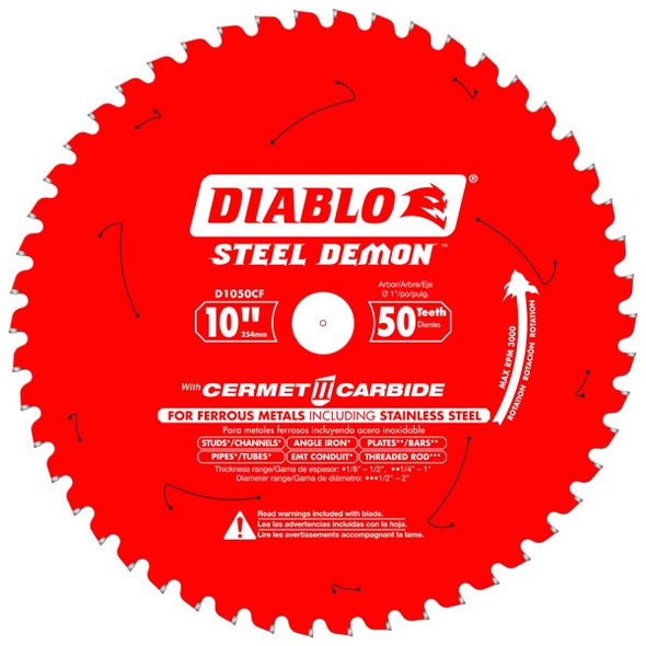 10" - 50 Tooth Steel Demon Metal Cutting Saw Blade