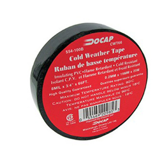 Docap 554-100 3/4 inch x 66 feet Cold Weather PVC Electrical Tape