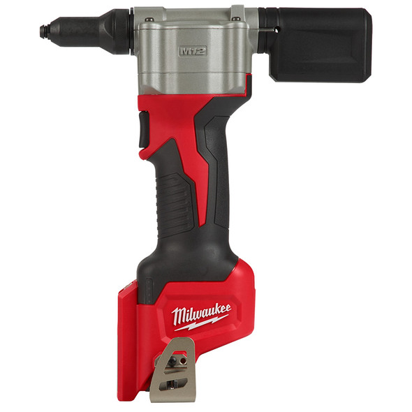 Milwaukee 2550-20 M12 rivet tool cordless installation tool for aluminum steel and stainless steel rivets.