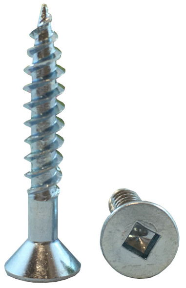 #14 x 1 1/2" Flat Head Square Drive Wood Screw - Zinc Plated