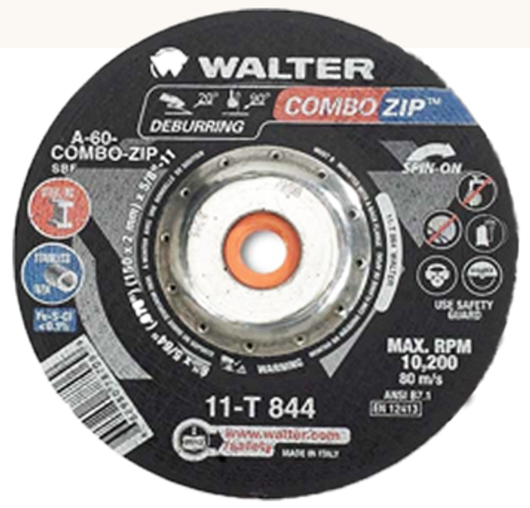 Combo Zip Spin-On Wheel 4-1/2" x 5/64" x 5/8-11"