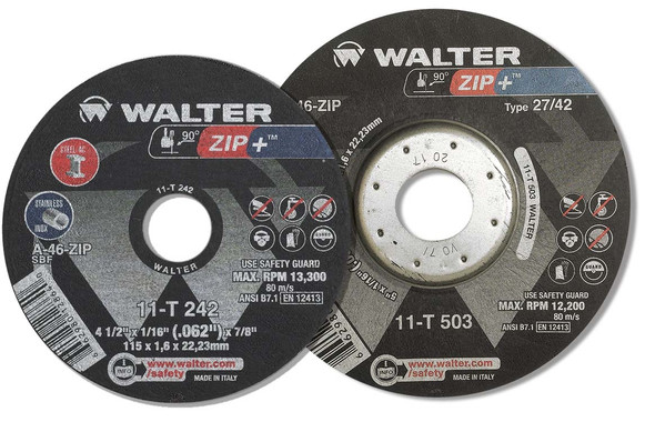 Walter 11-T 453 4-1/2" x 1/16" x 7/8" ZIP+ Cut Off Wheel - A-46