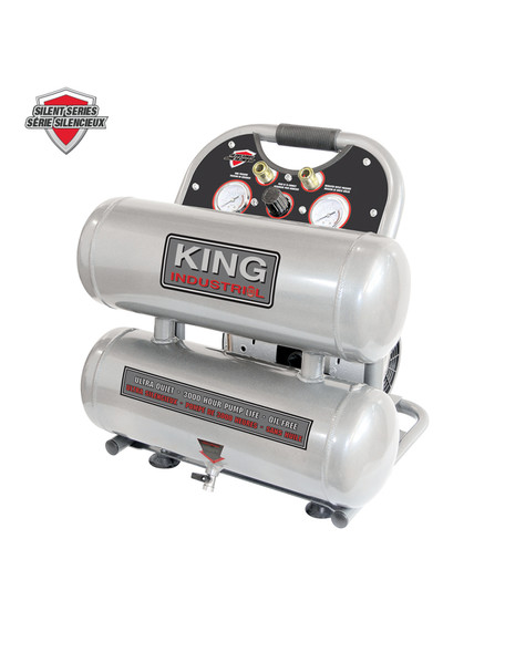 KING CANADA KC-4620A Ultra Quiet 4.6 Gallon Oil-Free Air Compressor