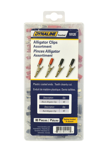 Alligator Clip Assortment 80 Pieces / Red & Black