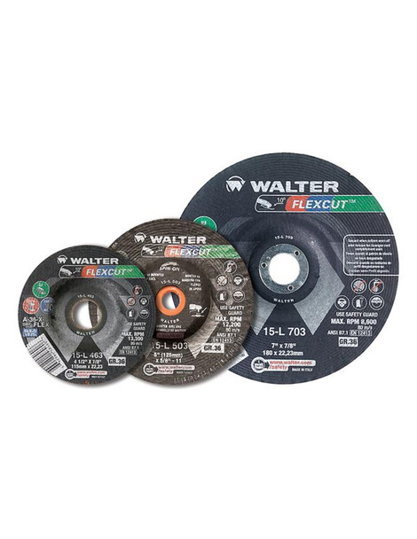 Walter 15-L 606, 6" x 5/8"-11"  60 Grit Flexcut Grinding Disc