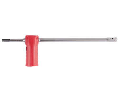 Milwaukee SDS MAX vacuum drill bit featuring built-in dust extraction technology for drilling concrete while reducing airborne silica dust.