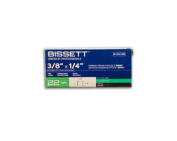 Bissett 3/8"-1/4" Crown Staples 22GA