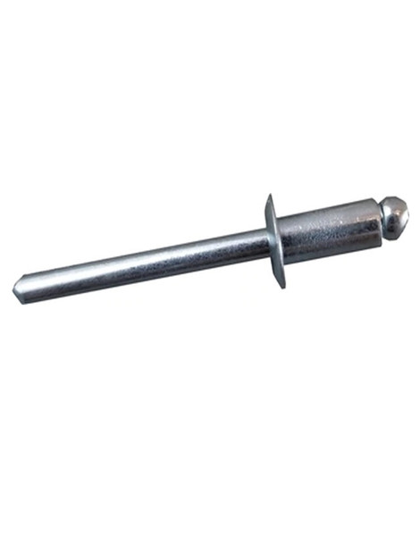 Open End Rivet Dome Head, Stainless Steel Body / Stainless Steel Mandrel 1/8 dia  .126-.187” grip range