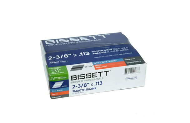 Bissett Nail Strip 2 3/8" x .113 Smooth Shank