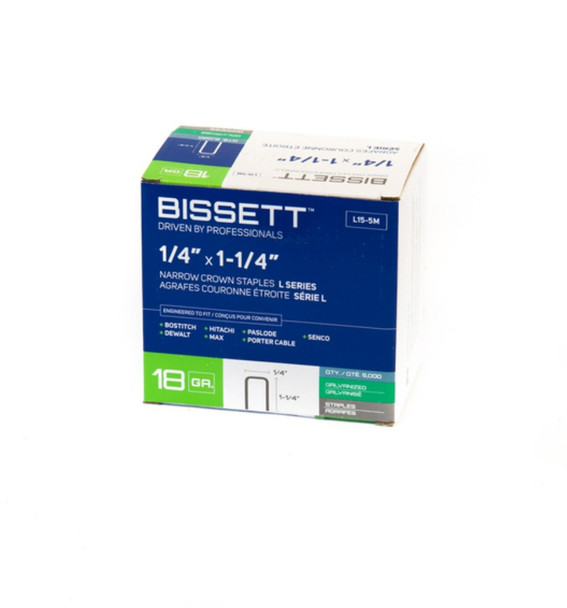 Bissett 1 1/4"-1/4" 18G Crown Staple