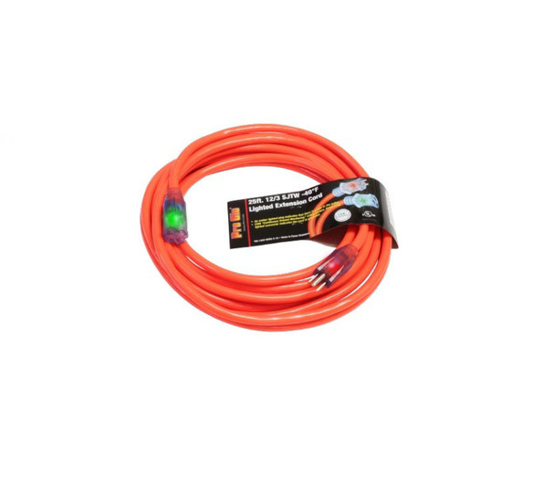 Century Wire Pro Glo 12/3 SJTW Lighted Extension Cord with CGM - Orange