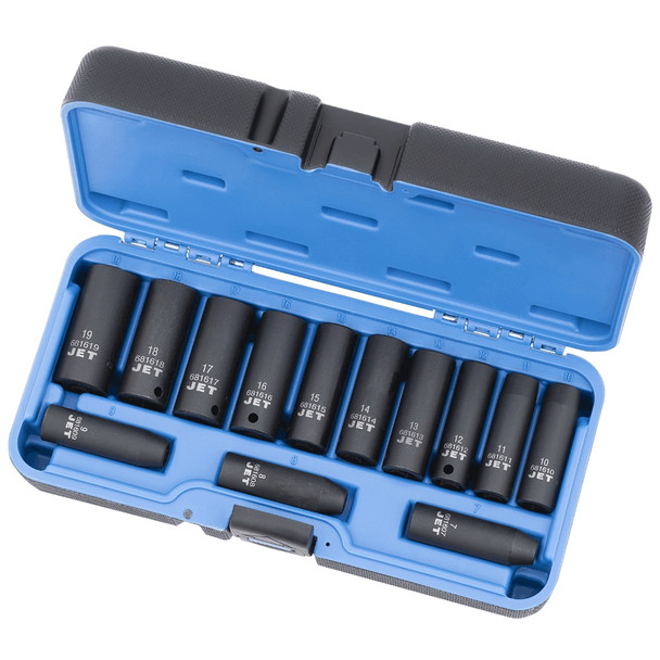 Jet 610218 13-Piece 3/8″ Drive Deep Metric Impact Socket Set