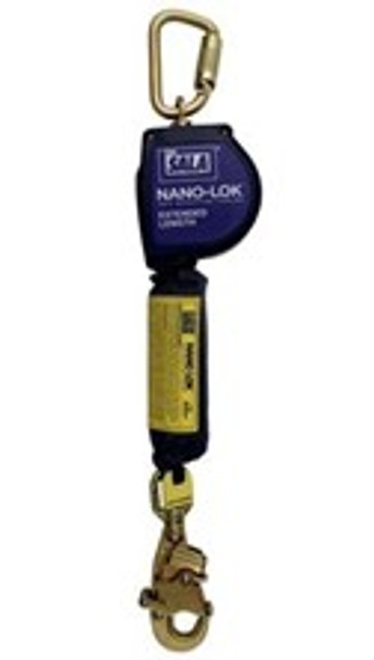 3M's DBI-SALA Nano-Lok 3101603 Extended Length Self Retracting Lifeline was designed with a speed-sensing brake system that stops a fall within inches to keep the user safe when working at heights