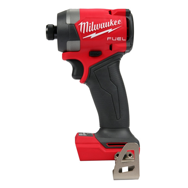 The MILWAUKEE M18 FUEL ¼” Hex Impact Driver is the Most POWERFUL and FASTEST DRIVING impact driver, featuring ULTIMATE TRIGGER CONTROL. MILWAUKEE POWERSTATE Brushless motor delivers unmatched power for a full range of capabilities to complete the widest variety of applications. Increase productivity on the jobsite with the fastest driving speed of any impact driver without sacrificing power or control. MILWAUKEE REDLINK PLUS intelligence delivers ULTIMATE TRIGGER CONTROL by providing smooth acceleration for small fasteners to prevent stripping of screws or damaging of materials. MILWAUKEE M18 REDLITHIUM Battery Packs deliver more work per charge and more work over the life of the pack. Featuring 4-mode drive control provides users with greater control over output speed and power. Self-Tapping Screw Mode is designed to reduce walking when starting self-tapping screws as well as reduce overdriving, breaking, and stripping out screws. This new impact driver also features Tri-LED lighting, illuminating the area of work while eliminating shadows. The M18 FUEL ¼” Hex Impact Driver is part of MILWAUKEE M18 system which is fully compatible with over 200+ solutions.