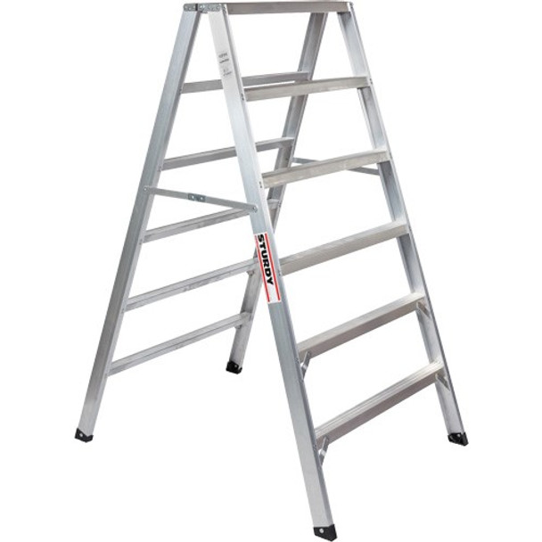 Sturdy Ladders  130-06130 Series Aluminum Sawhorse Ladder Mustang 300 lb Rated - 6'
