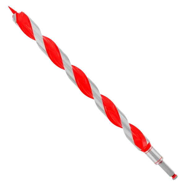 Diablo DAG3140 1-1/4 in. x 17-1/2 in. Auger Bit for wood and nail-embedded wood with self-feeding screw tip on white background.
