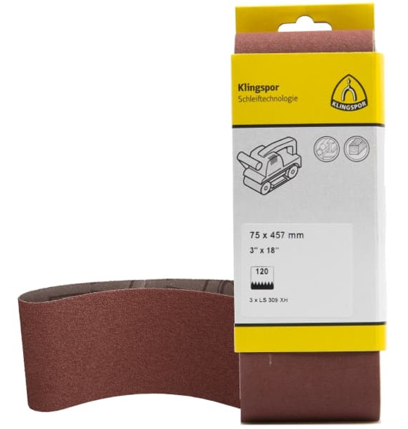 3″ X 18″ 60G Cloth Backed Sanding Belts, LS309XH, 3PK