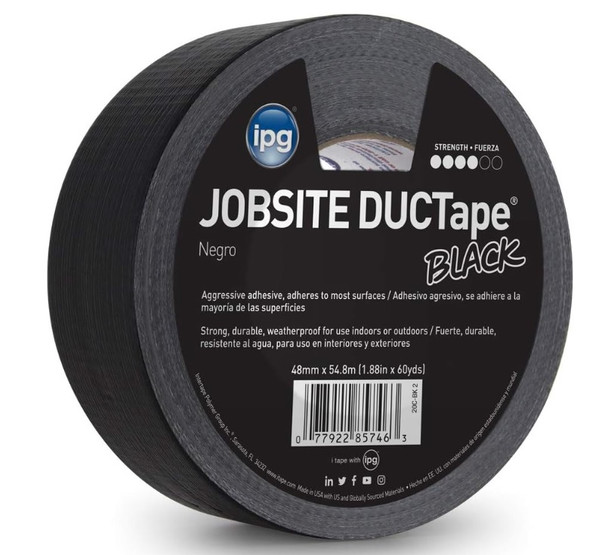 Contractor Grade Utility Duct Tape Black, 48 mm (2") x 55 m (180')
