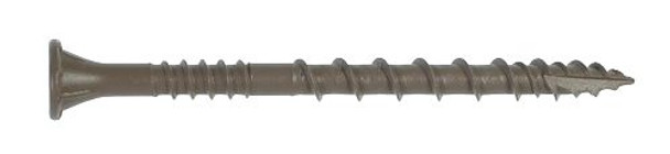 10 x 2-1/2" Deck Drive DSV Wood Screws, Quick Guard, Six-Lobe, Ribbed Flat Head, Tan