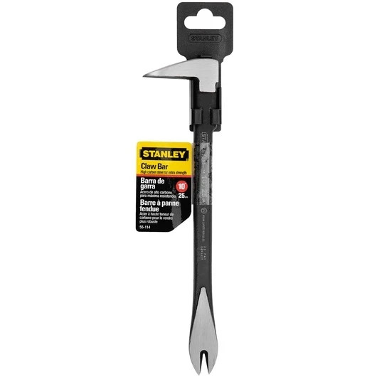 Stanley 55-114 10 inch precision claw bar with packaging.