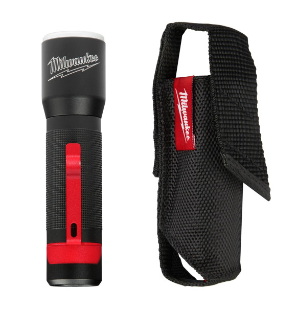 Milwaukee 2107S 325L Focusing Flashlight with included nylon holster.