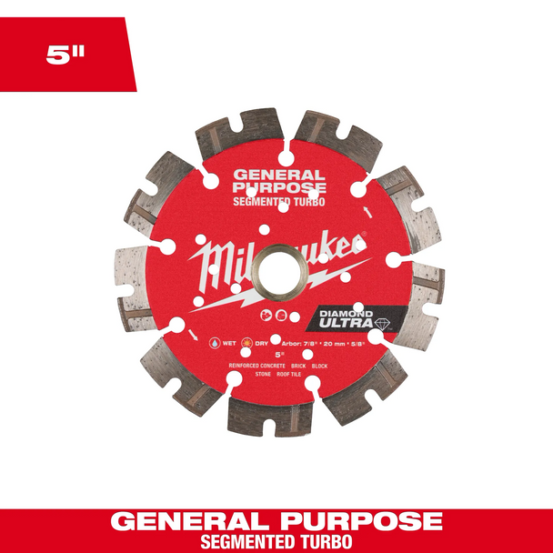 Diamond Ultra Segmented Turbo General Purpose Diamonds Blades are engineered to deliver the fastest cutting speeds and maximum run time to significantly increase productivity.
