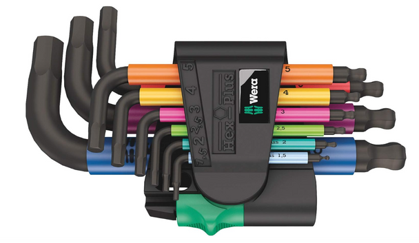 Hex-Plus Multicolour Metric Allen L-Key Set 9-Piece