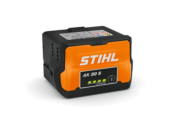 STIHL AK 30 S lithium-ion battery designed for extended runtime and reliable performance with STIHL cordless chainsaws, blowers, hedge trimmers, and lawn equipment.