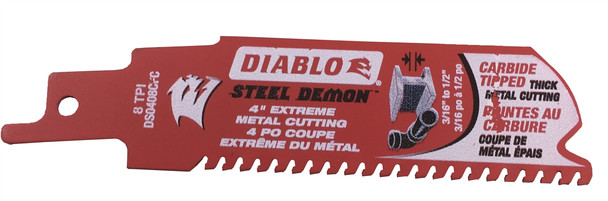 Diablo 4" 8TPI Carbide Metal Cutting Recip Saw Blade
